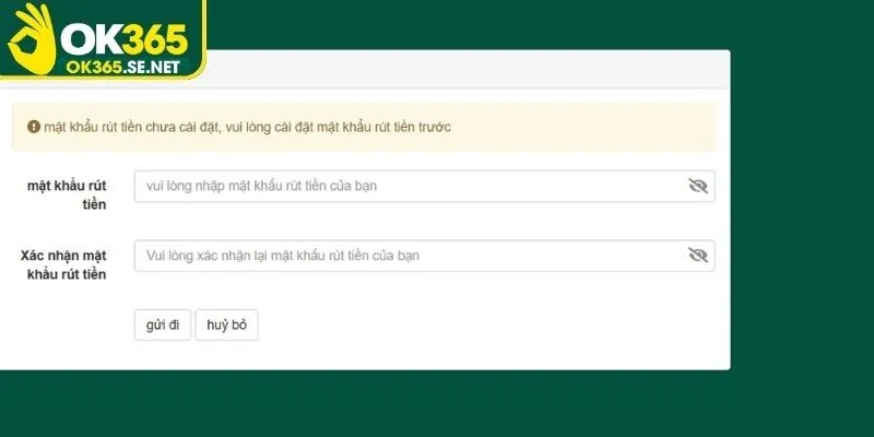 Người dùng thay đổi mã pin giao dịch để tăng cường bảo mật